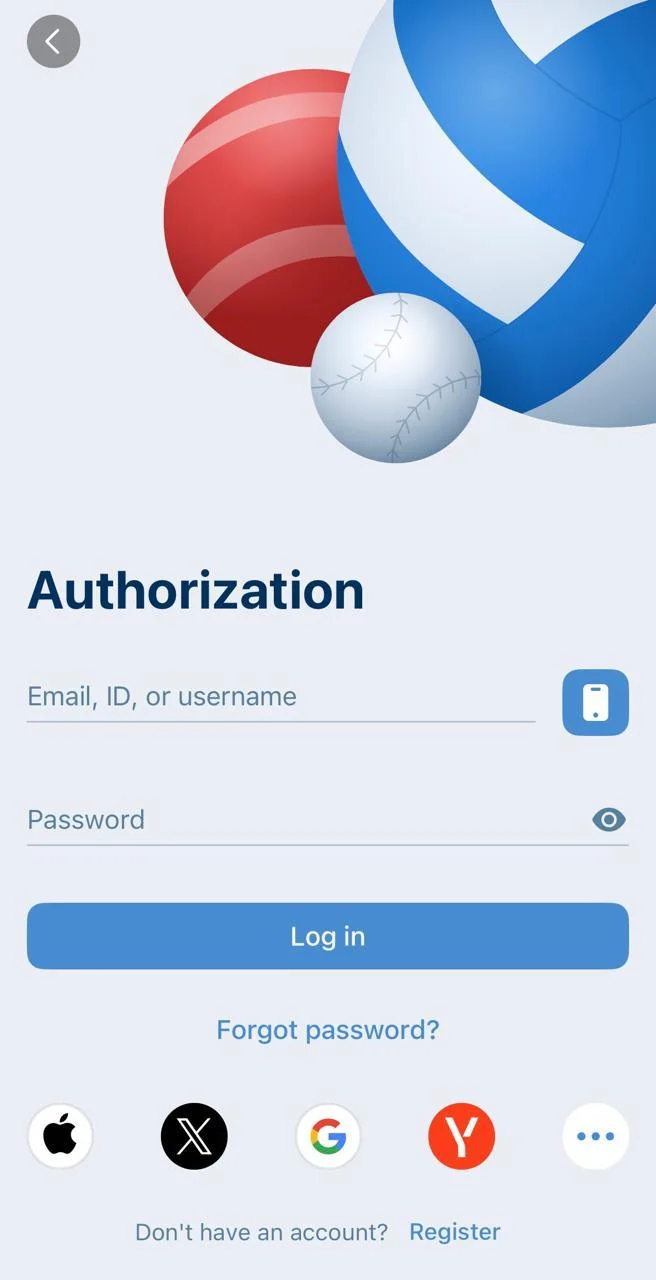Tetingkap log masuk 1xBet di laman web
