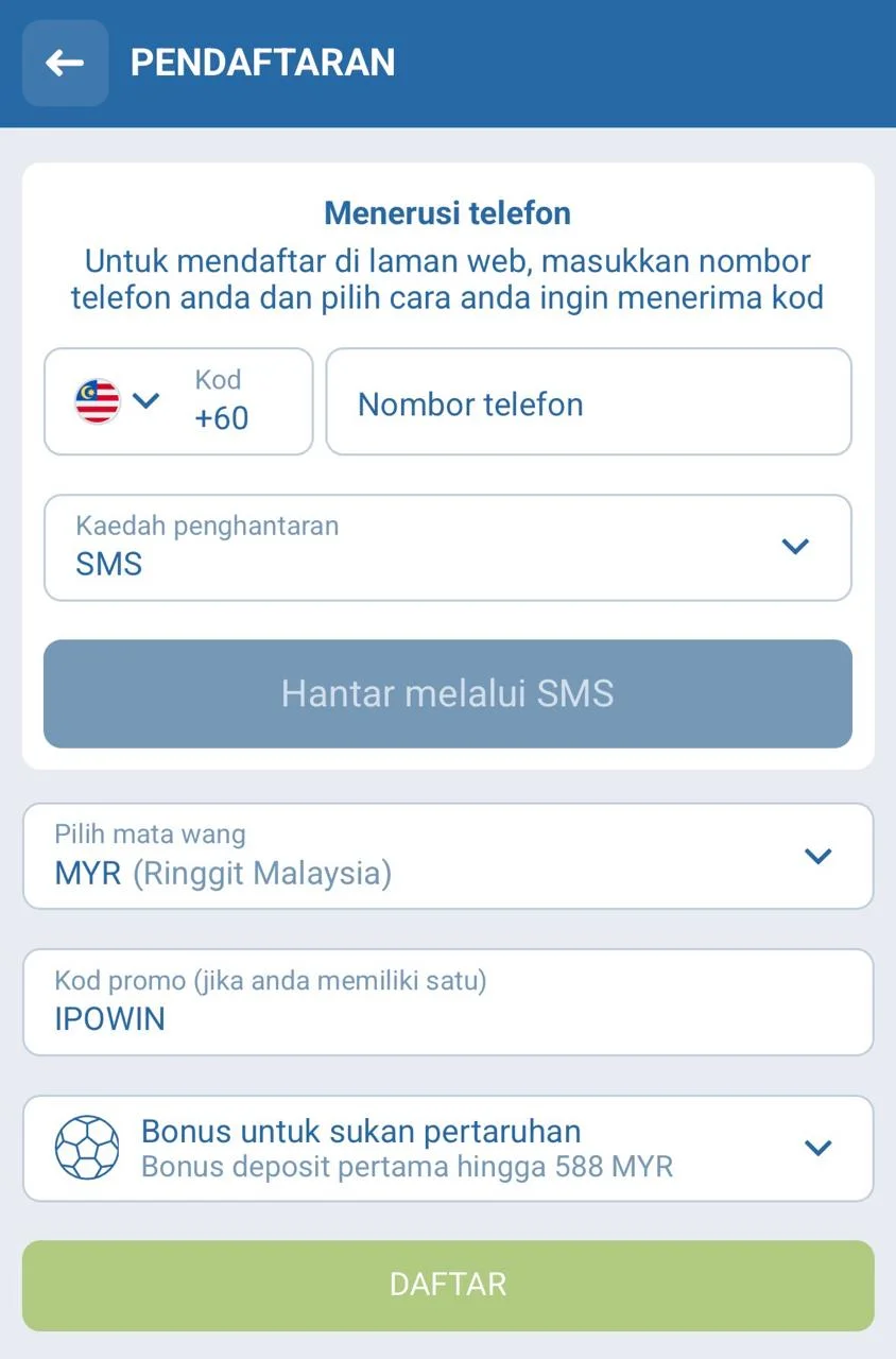 Langkah claim bonus 1xBet