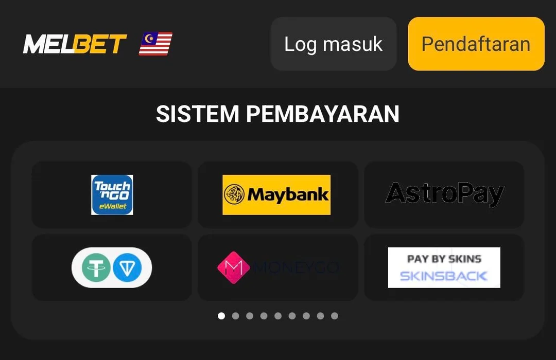 Antara muka kaedah deposit Melbet untuk pengguna Malaysia