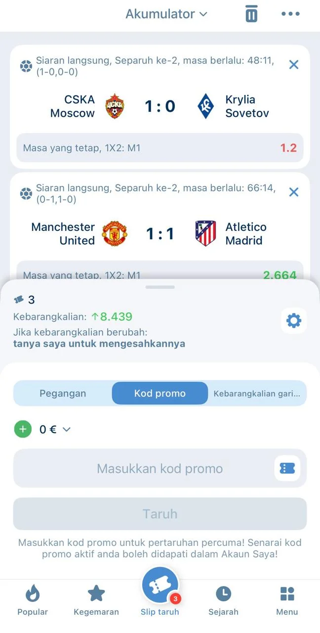 Perbezaan antara pilihan dana tunai dan dana bonus pada tiket pertaruhan 1xbet